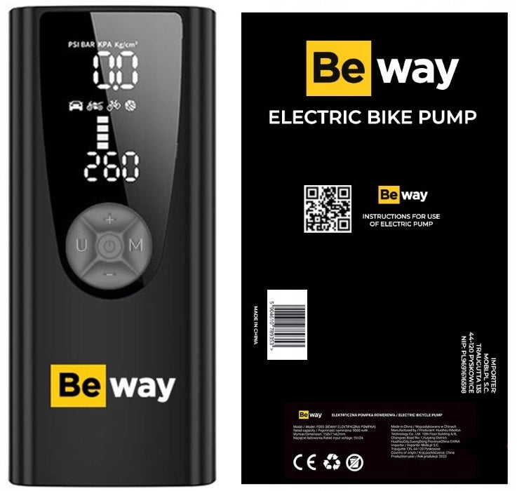 ELECTRIC PUMP FOR BICYCLE BEWAY 9000MAH 10BAR POWER BANK STRONG