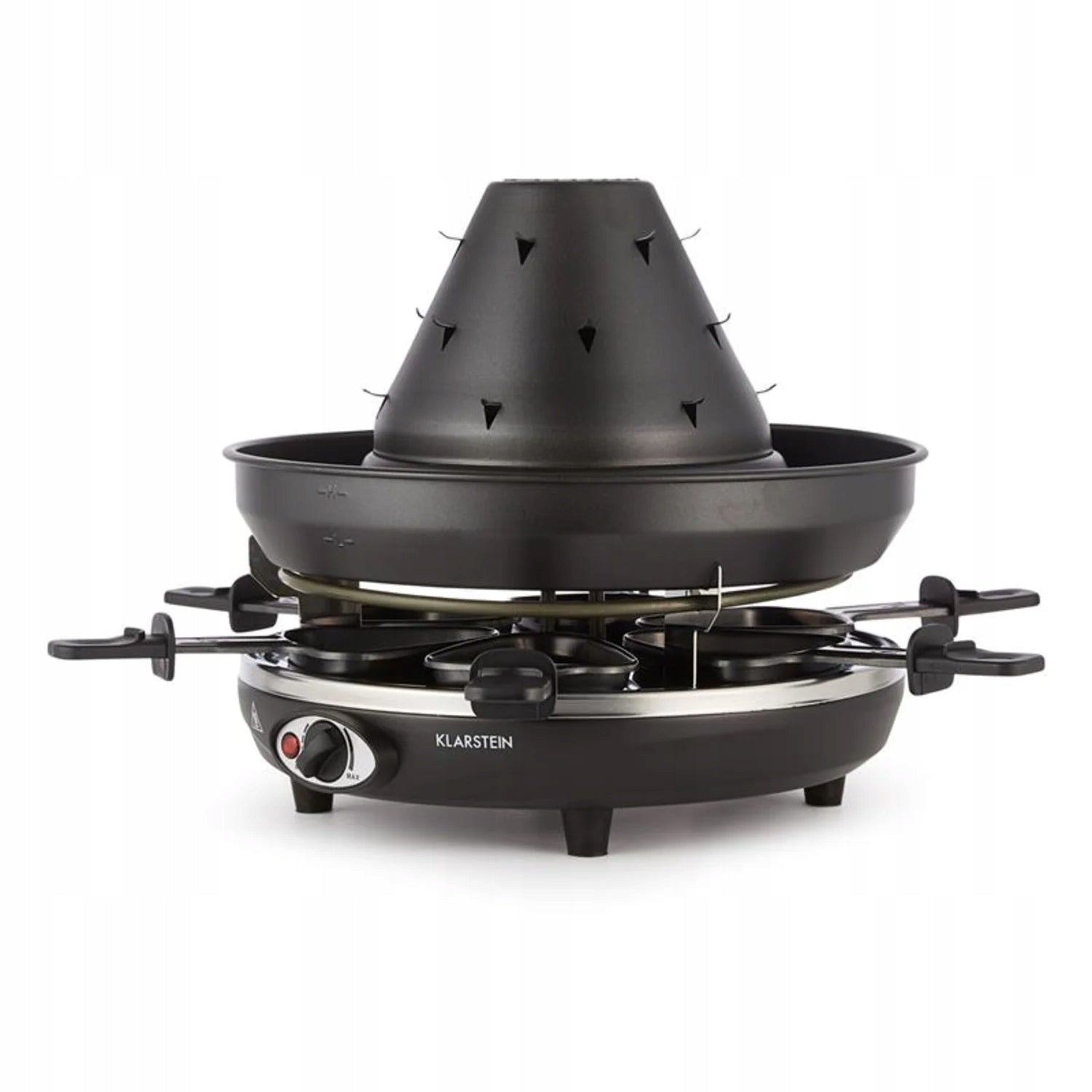 ELECTRIC RACLETTE GRILL KLARSTEIN TABLE 6 PEOPLE 1500W PANS BLACK