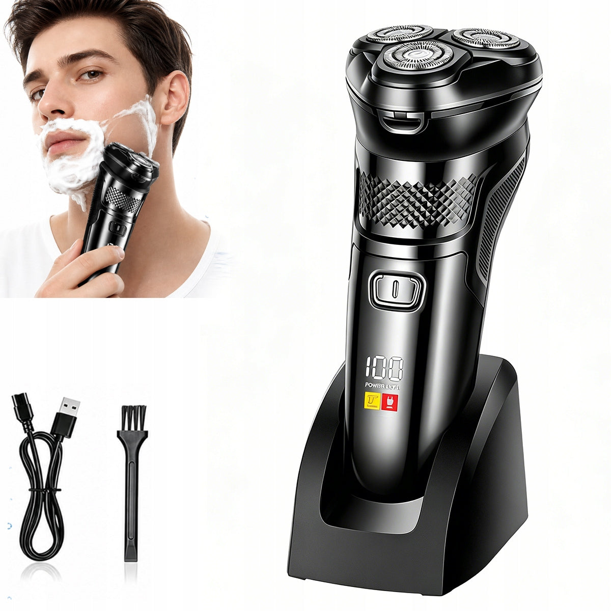 ELECTRIC RAZOR BEARD SHAVER USB TRIMMER