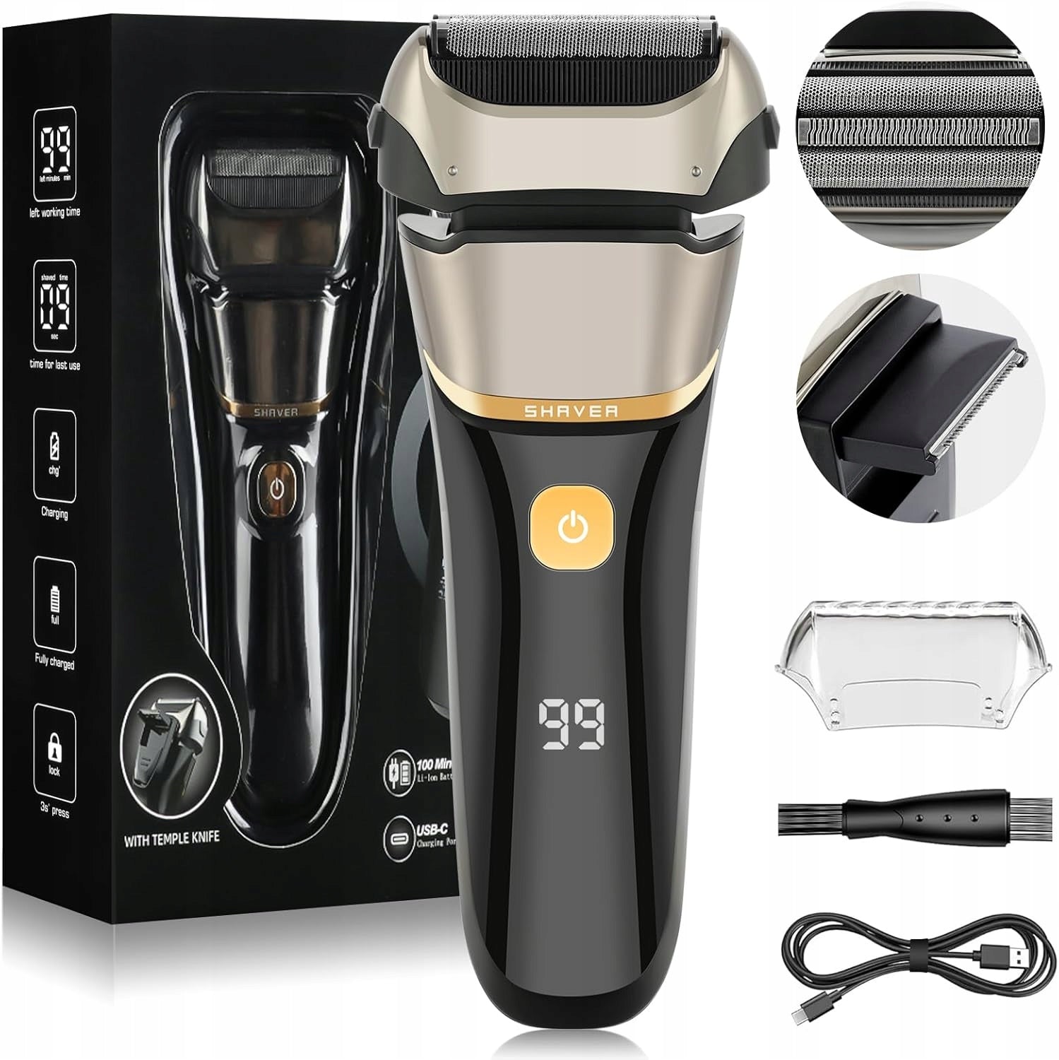 ELECTRIC RAZOR MALE WIRELESS WITH BATTERY 1500MAH Packaging status original