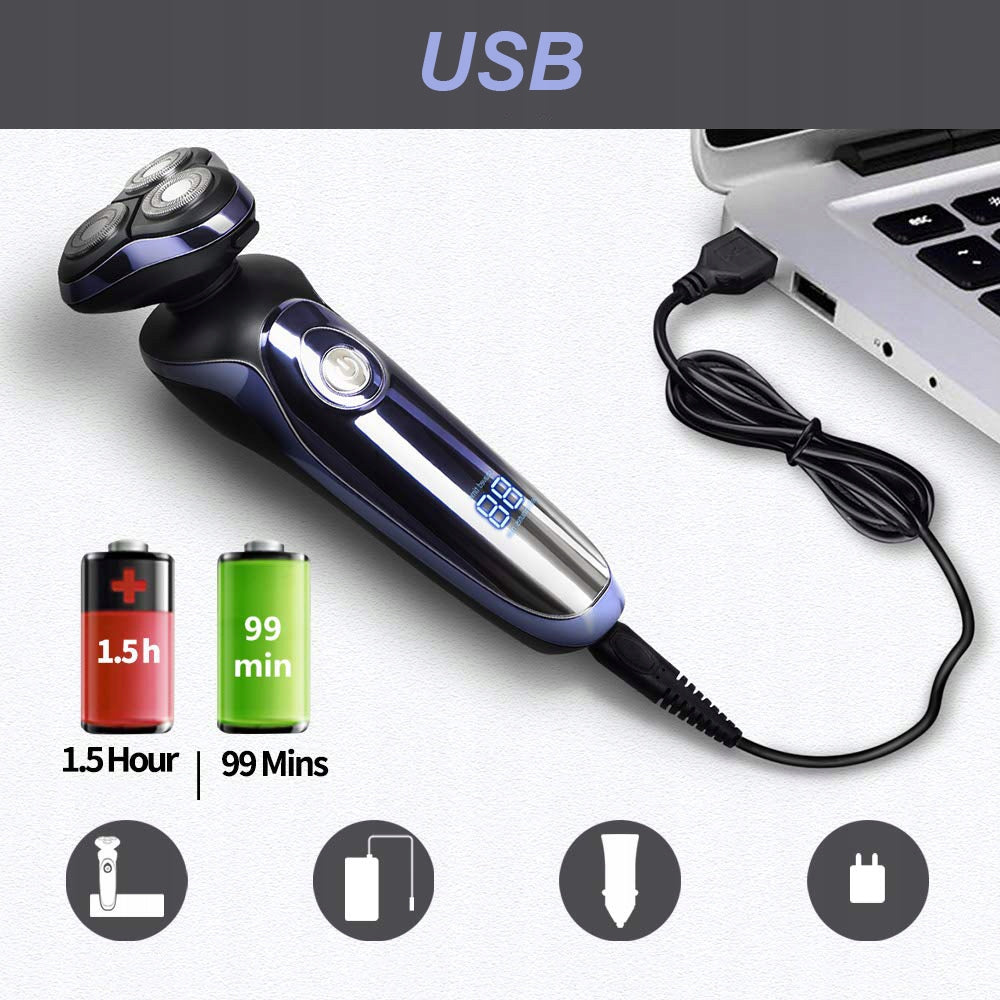 ELECTRIC RAZOR MEN'S SHAVER DISPLAY LCD IPX7 SET Brand no brand