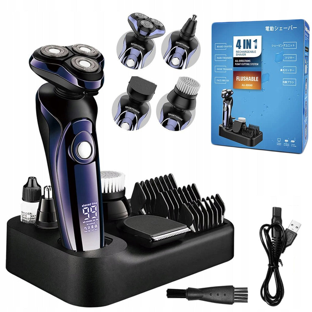 ELECTRIC RAZOR MEN'S SHAVER DISPLAY LCD IPX7 SET