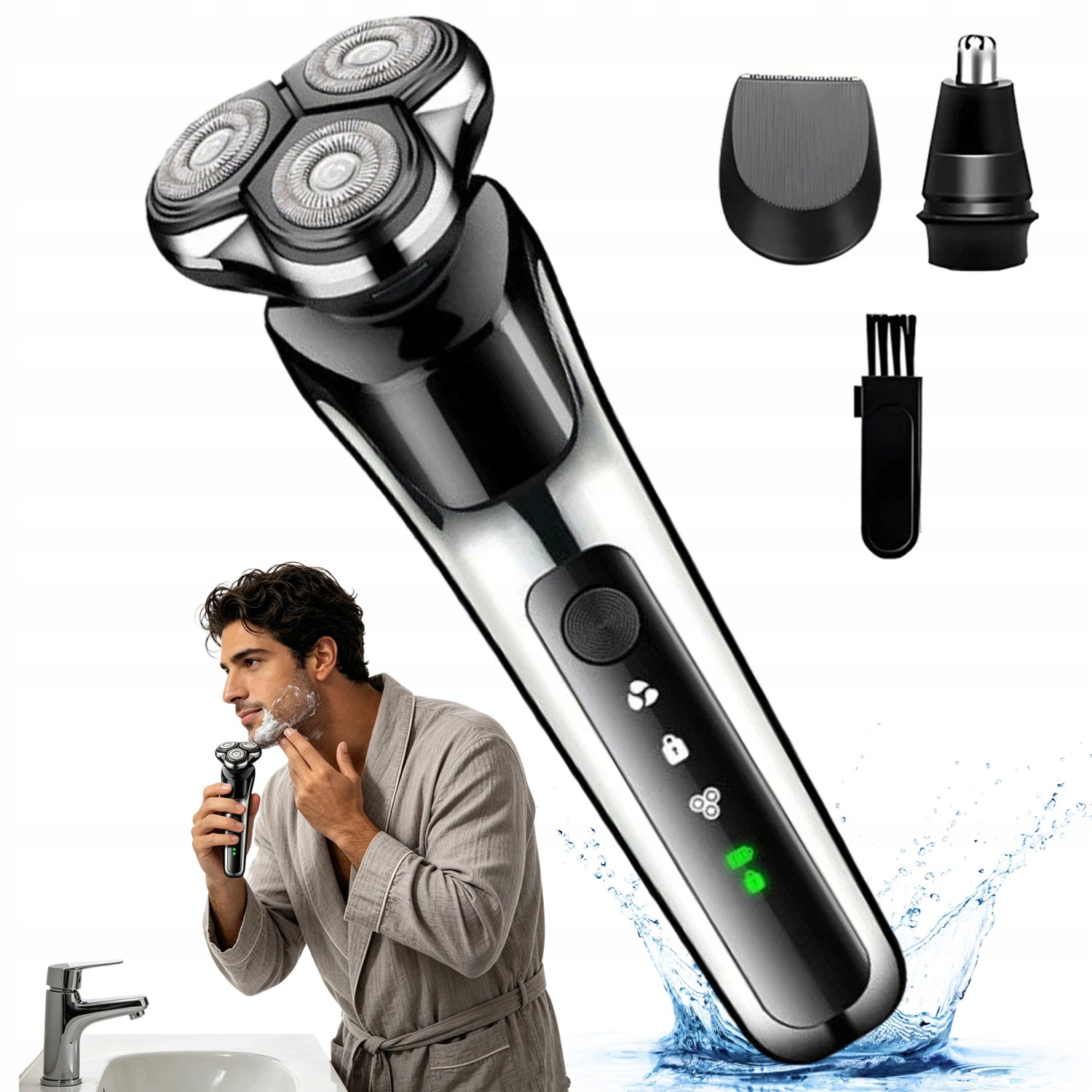 ELECTRIC RAZOR MEN WATERPROOF 500MAH WITH ACCESSORIES