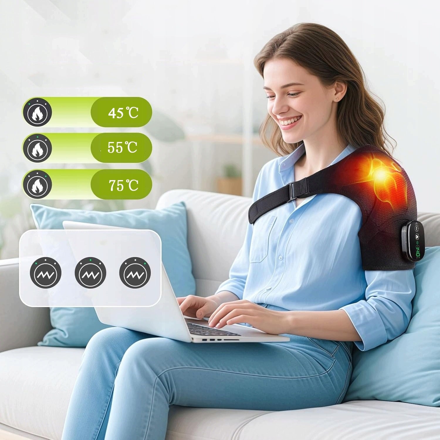 ELECTRIC REHABILITATION MASSAGER SHOULDER BRACE 3 ADJUSTABLE TEMPERATURES Brand no brand