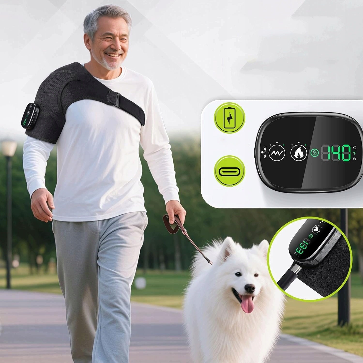 ELECTRIC REHABILITATION MASSAGER SHOULDER BRACE 3 ADJUSTABLE TEMPERATURES Manufacturer code 6HG0622BK1100