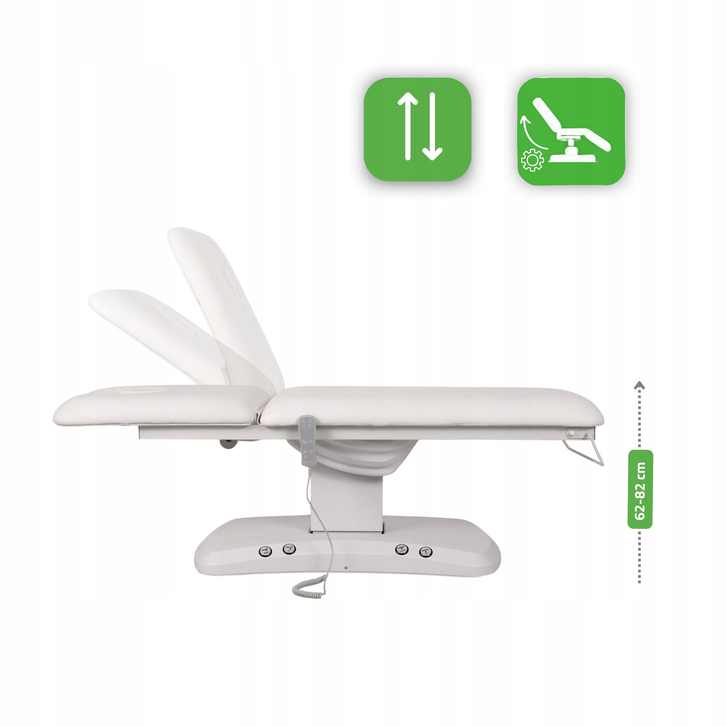 ELECTRIC REHABILITATION TABLE FOR MASSAGE ESTELLA ERGO 2 WHITE REMOTE CONTROL HABYS Tabletop width 70 cm