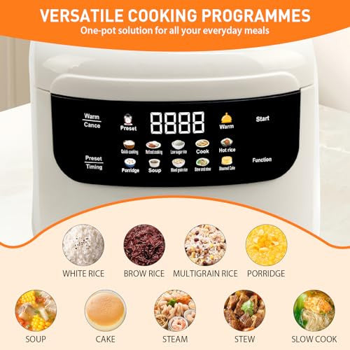 ELECTRIC RICE COOKER 10 FUNCTIONS LOW CARB CAPACITY 2L FOR FAMILY Dominant color clear