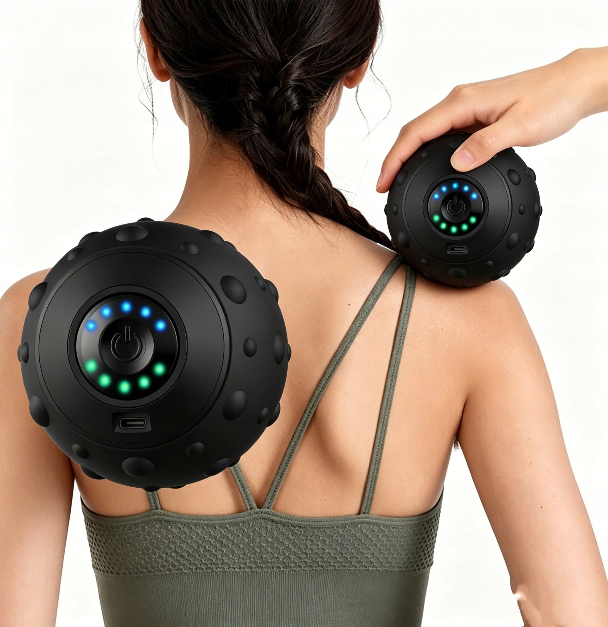 ELECTRIC ROLLER MASSAGE BALL VIBRATION FASCIA MUSCLE FEET 3.7V Packaging status original