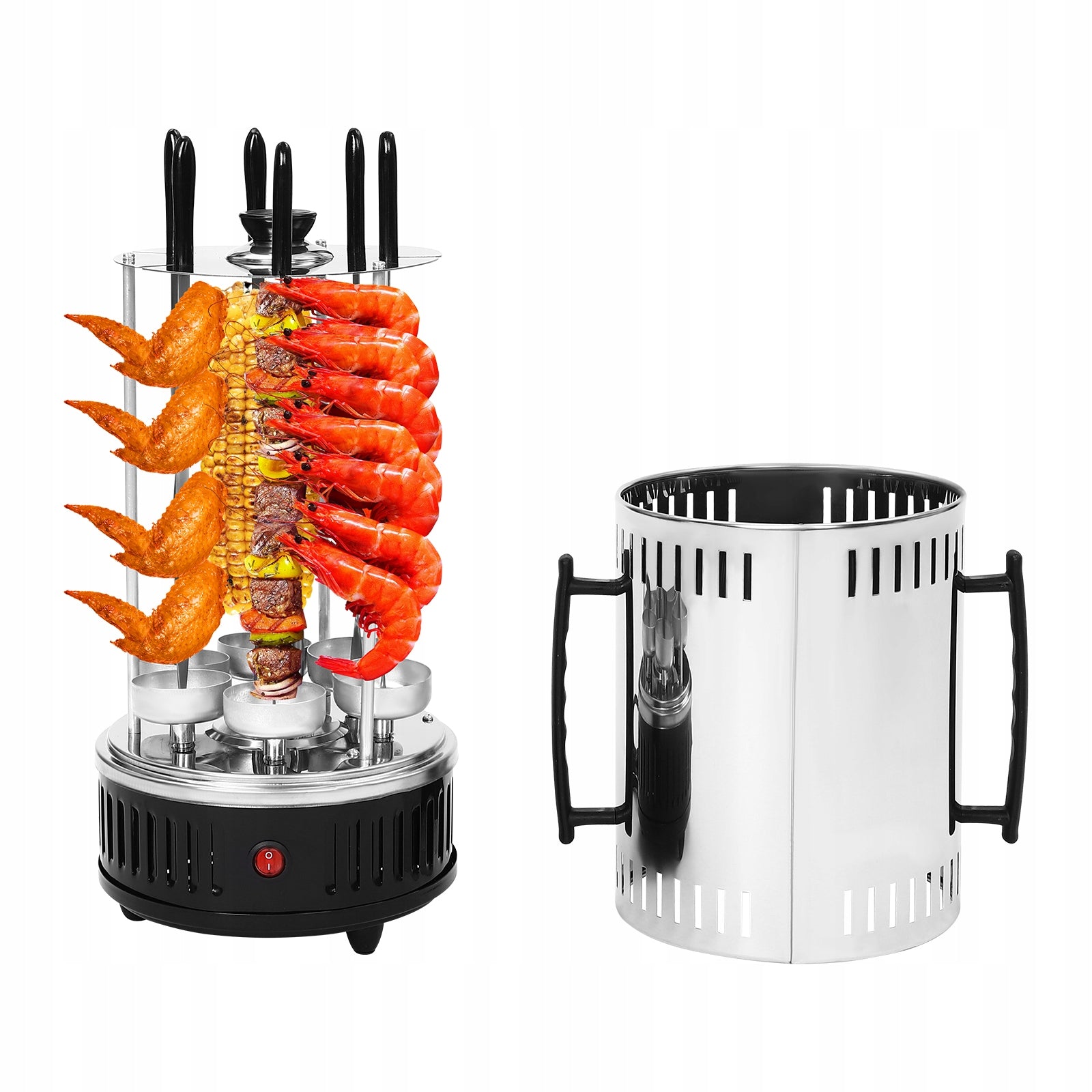 ELECTRIC ROTARY GRILL 1000W, 6 SKEWERS, SMOKELESS