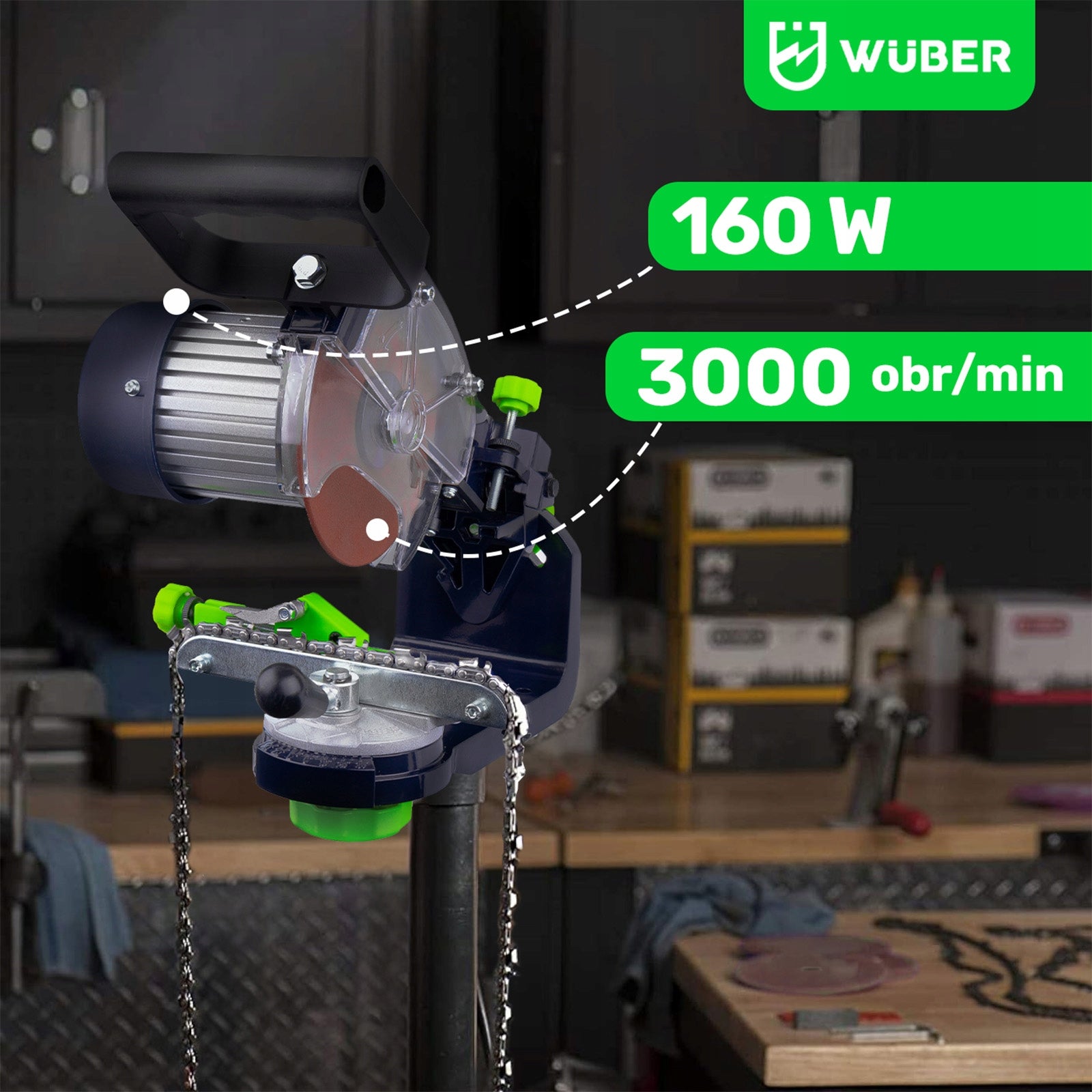 ELECTRIC SAW CHAIN SHARPENER 2X LED SHARPENING DISC Series WR