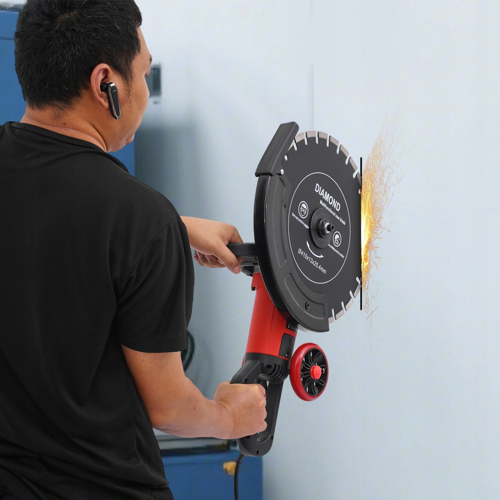 ELECTRIC SAW FOR CONCRETE/METAL/RED BRICK 4KW PURE COPPER MOTOR 410MM DISC Maximum power 4000 W
