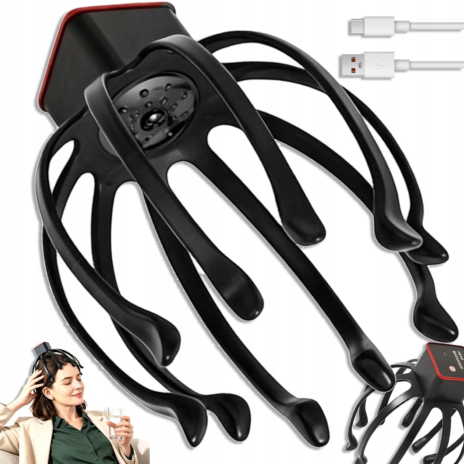 ELECTRIC SCALP MASSAGER DOES NOT TANGLE HAIR ERGONOMIC SHAPE