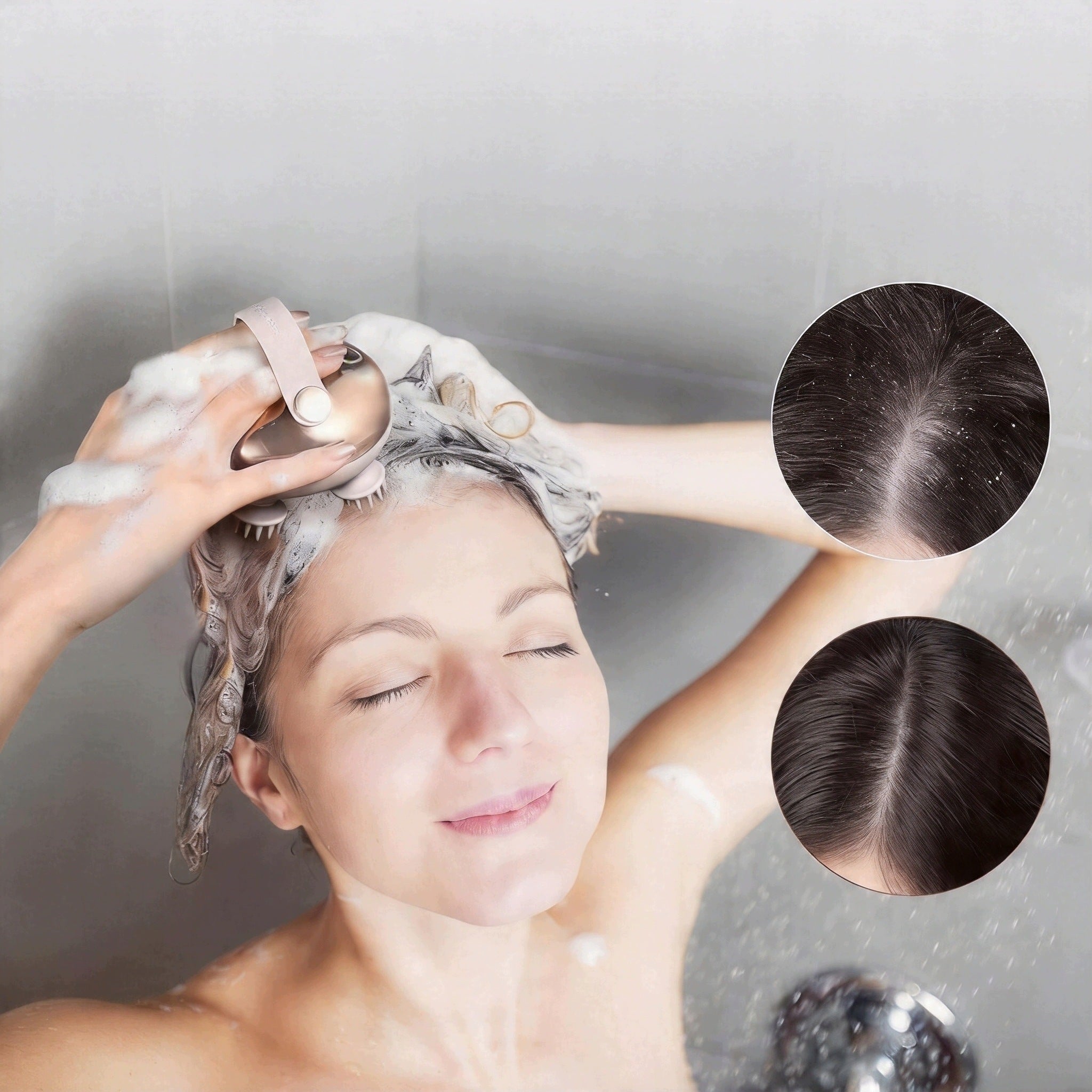 ELECTRIC SCALP MASSAGER VIBRATION SILICONE HAIR RELAXATION 900mAh Medical device no