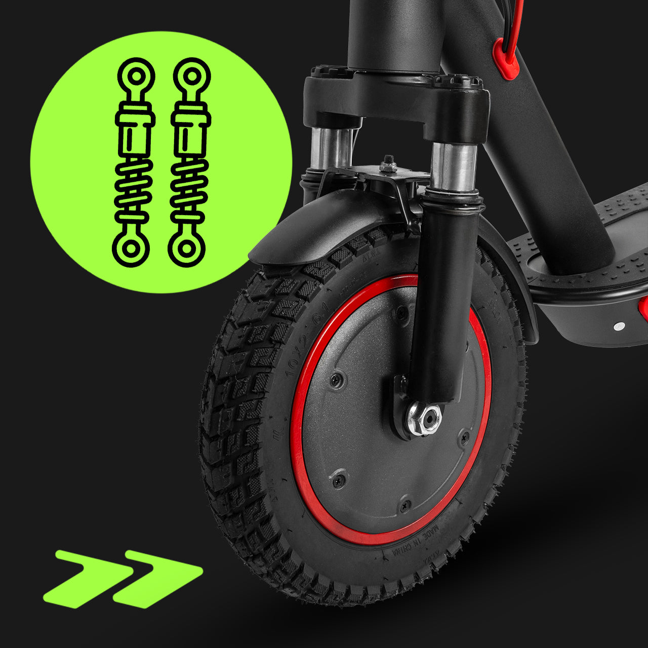 ELECTRIC SCOOTER 10 Ah 350W RANGE 35 HP LARGE WHEELS 10" WITH SHOCK ABSORPTION Weight 18 kg