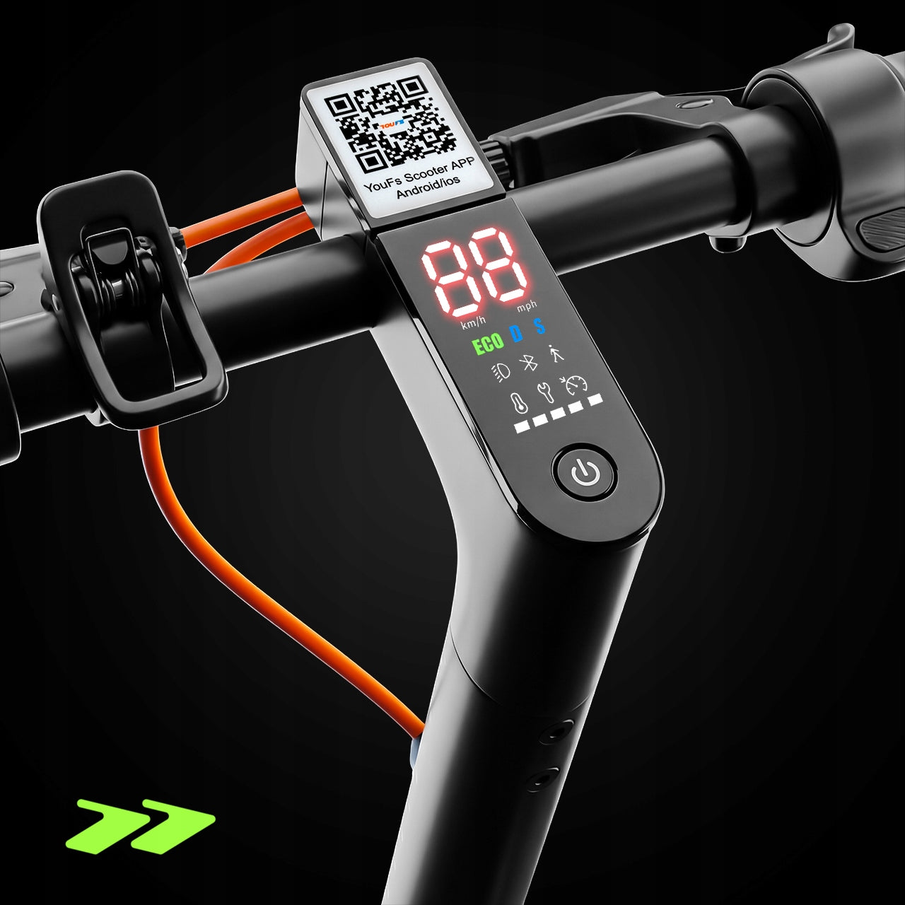 ELECTRIC SCOOTER FOR ADULTS OFF-ROAD SHOCK ABSORPTION 13AH 500W 45 KM Color black