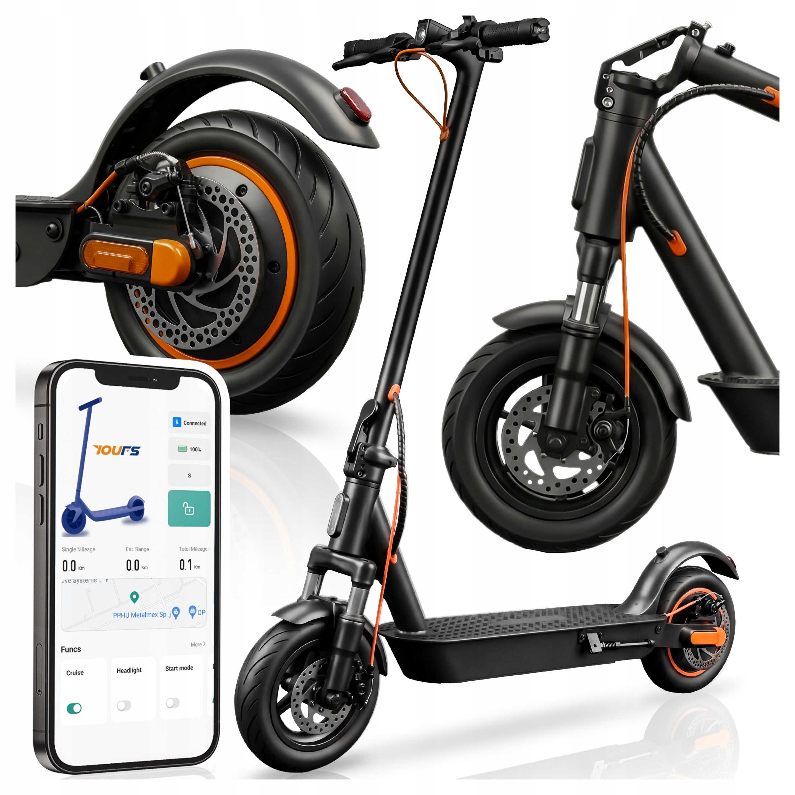 ELECTRIC SCOOTER FOR ADULTS OFF-ROAD SHOCK ABSORPTION 13AH 500W 45 KM