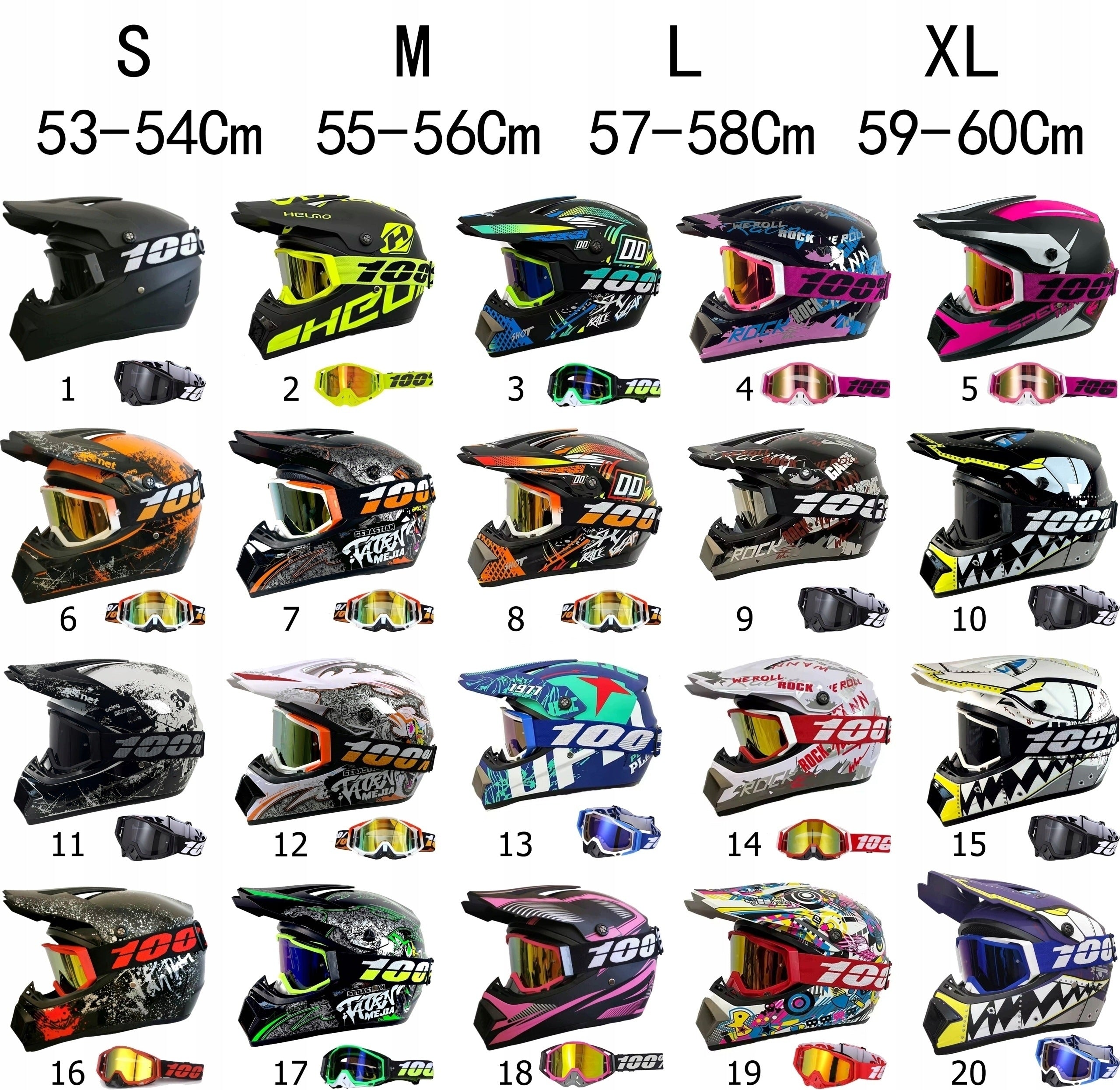 ELECTRIC SCOOTER HELMET CROSS ENDURO QUAD BMX + GOGGLES + GLOVES M Size M