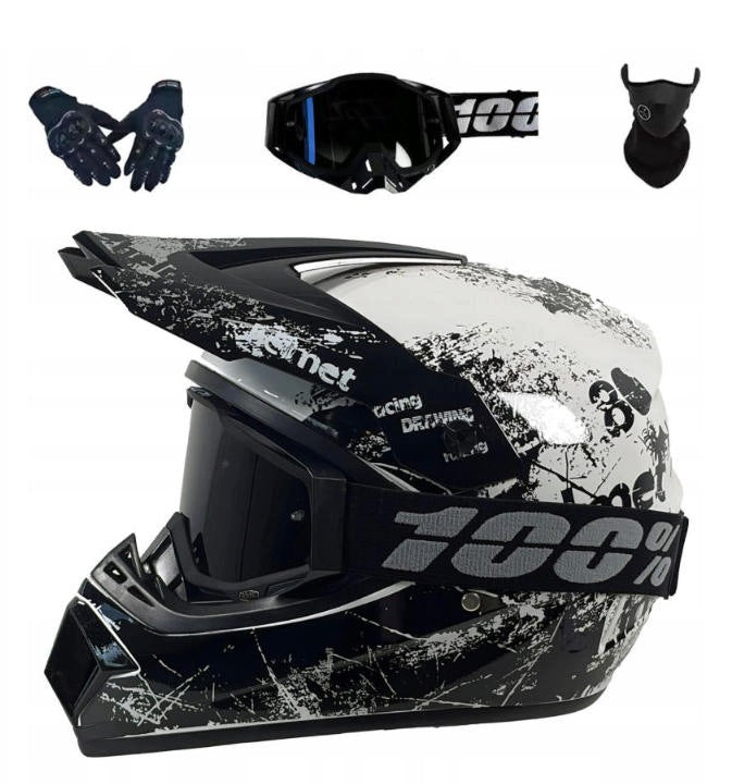 ELECTRIC SCOOTER HELMET CROSS ENDURO QUAD BMX + GOGGLES + GLOVES M