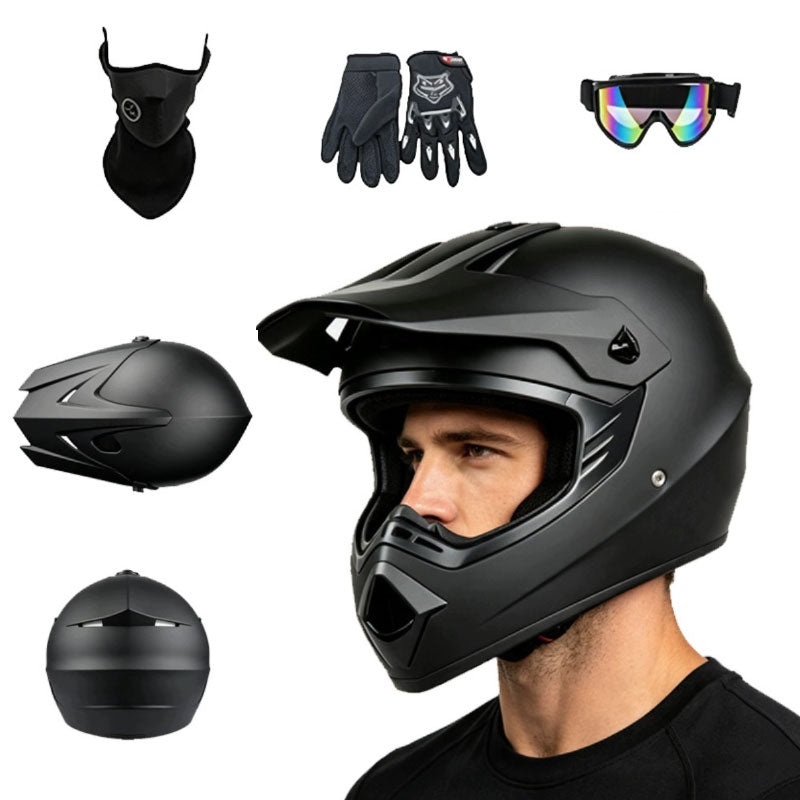 ELECTRIC SCOOTER HELMET CROSS ENDURO QUAD BMX +GOGLE +Gloves XL