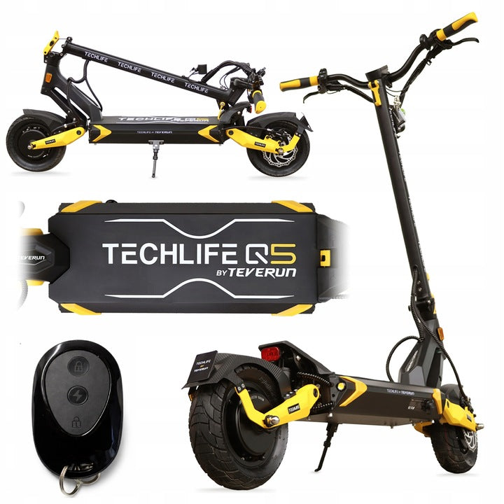 ELECTRIC SCOOTER TECHLIFE Q5 RS V3 2x1500W 52V 25Ah SAMSUNG 85KM PILOT Packaging status original