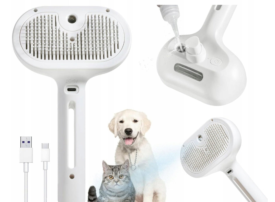 ELECTRIC SELF-CLEANING DOG STEAM BRUSH FOR GROOMING