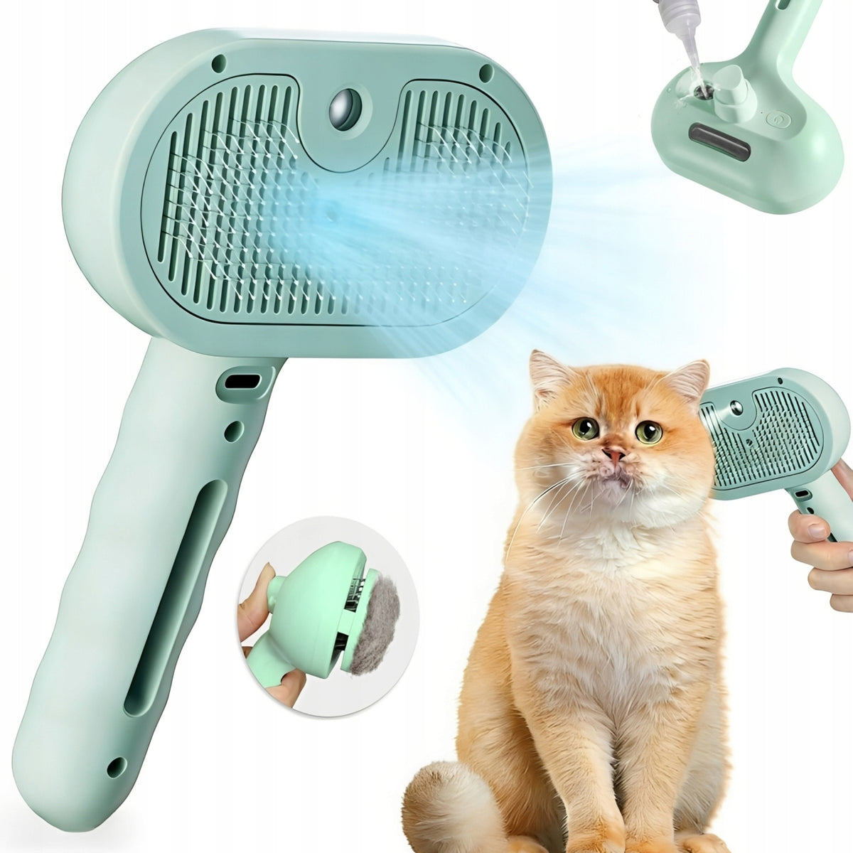ELECTRIC SELF-CLEANING STEAM BRUSH FOR DOGS - FOR COAT GROOMING
