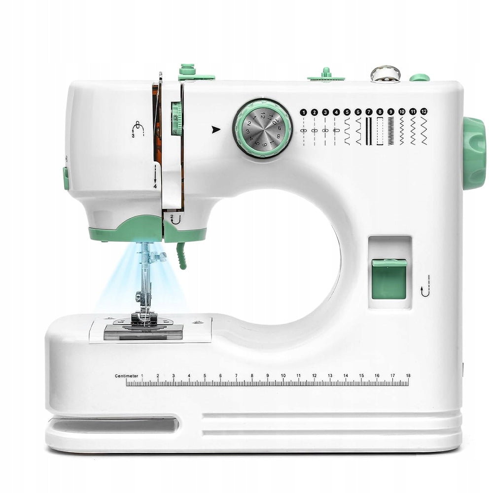 ELECTRIC SEWING MACHINE 12 STITCHES 2 MODES OF OPERATION EASY THREADING Dominant color white