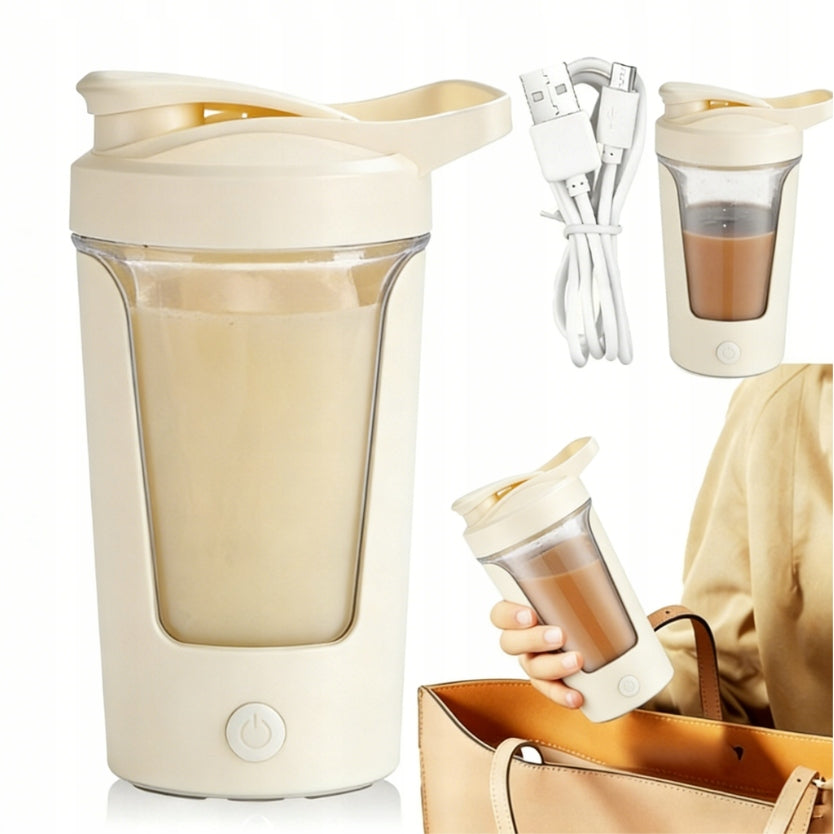 ELECTRIC SHAKER FOR PROTEINS 450ML SHAKER PORTABLE ELECTRIC USB WHITE