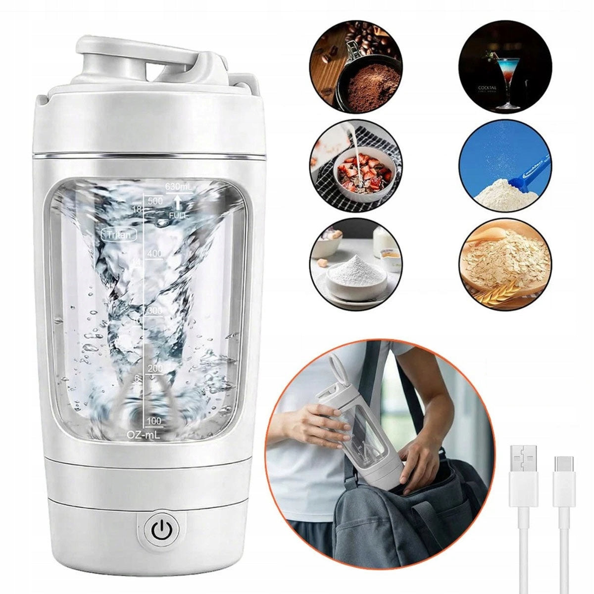 ELECTRIC SHAKER FOR PROTEINS FOR GYM SHAKER PORTABLE ELECTRIC0.63L