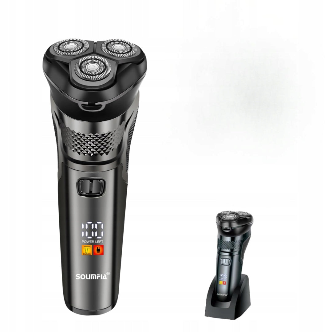 ELECTRIC SHAVER BODY BEARD TRIMMER IPX7 STATION SOLIMPIA ROTARY HIT