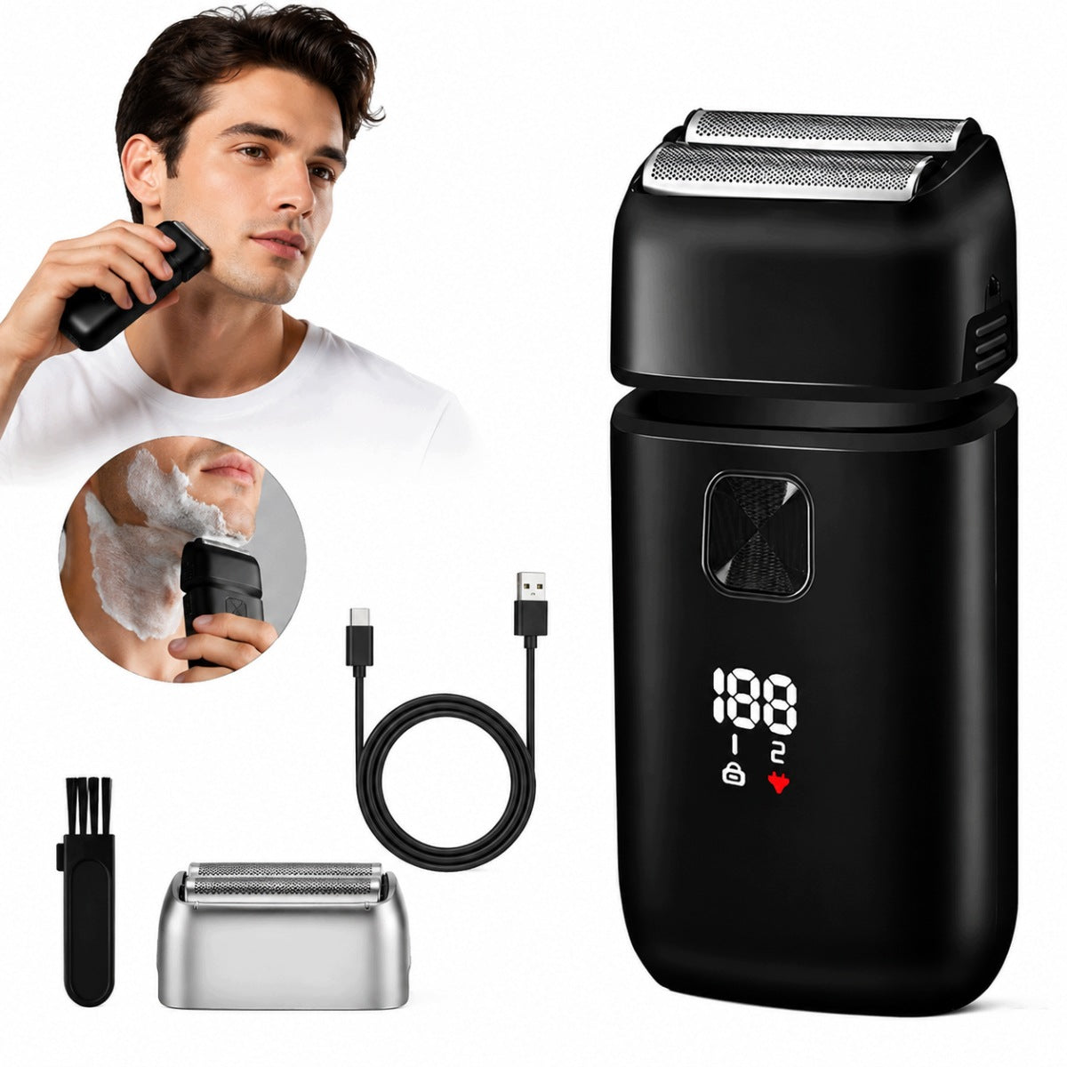 ELECTRIC SHAVER FOR MEN FOIL CORDLESS PREZEN