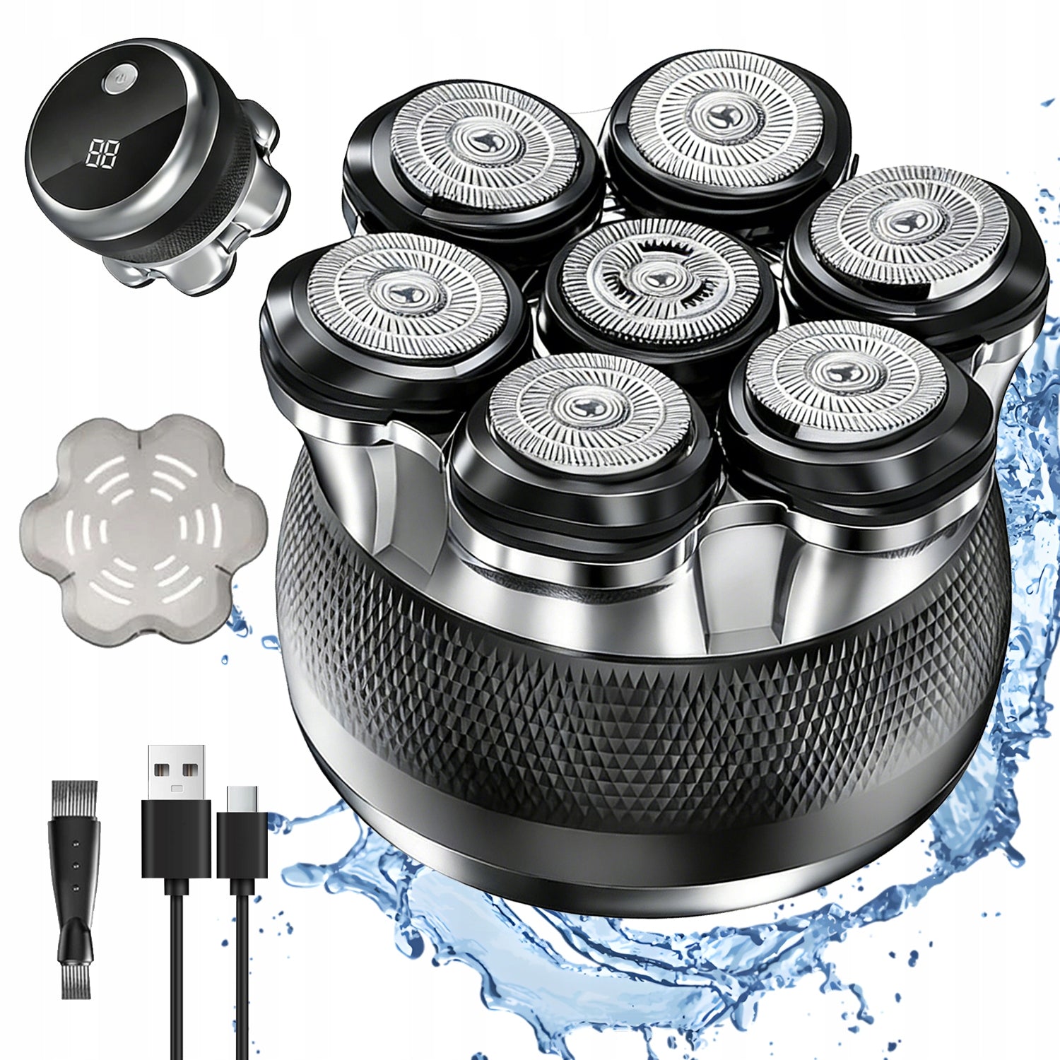ELECTRIC SHAVER MALE 7D FLOATING LED HEAD DISPLAY 2 GEARS Packaging status original