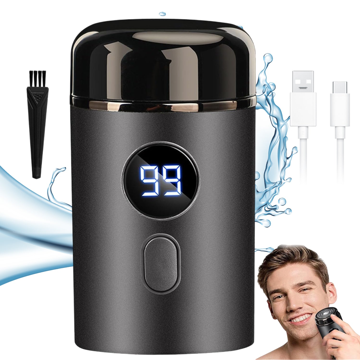 ELECTRIC SHAVER MINI 15 BLADES 3D MESH PAINLESS SHAVING 7200RPM