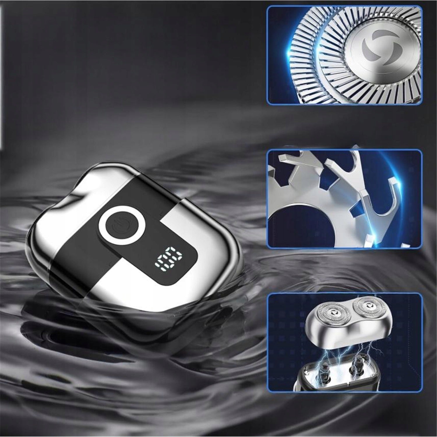 ELECTRIC SHAVER POCKET DOUBLE HEAD LED WATERPROOF IP6 5W Brand no brand