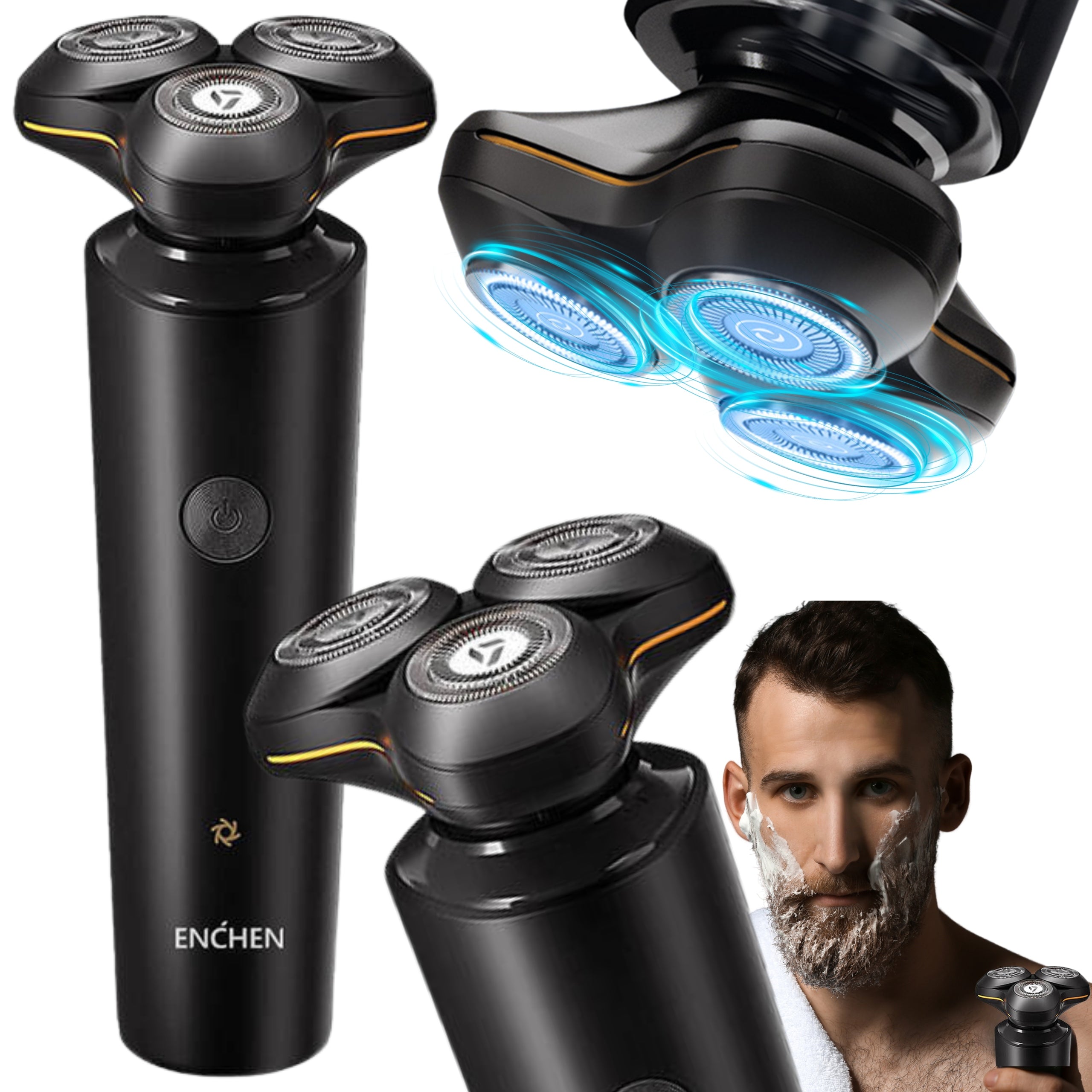 ELECTRIC SHAVER RAZOR ENCHEN X8-C FOR SHAVING 3-CUTTING HEADS Manufacturer code X8