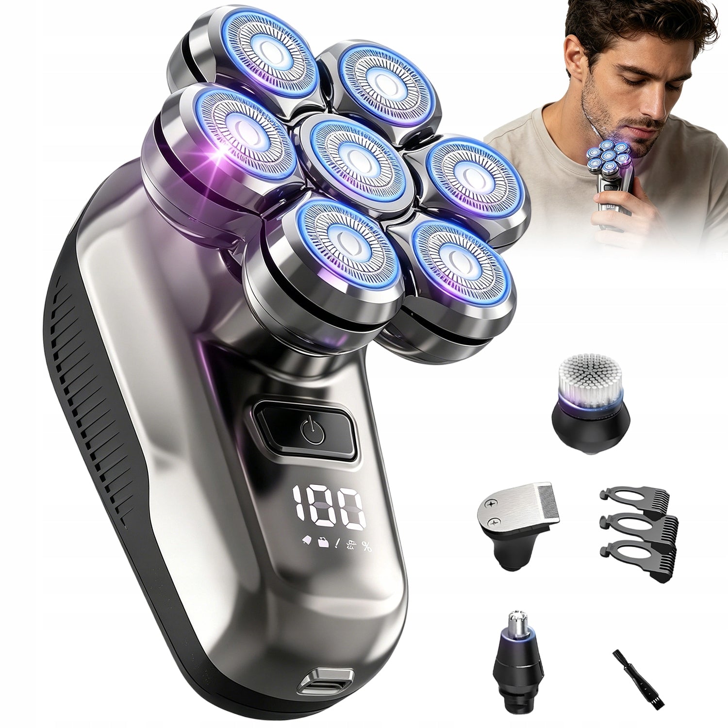 ELECTRIC SHAVING MACHINE 7D FINISH STYLISH EFFECTIVE USB SHAVING