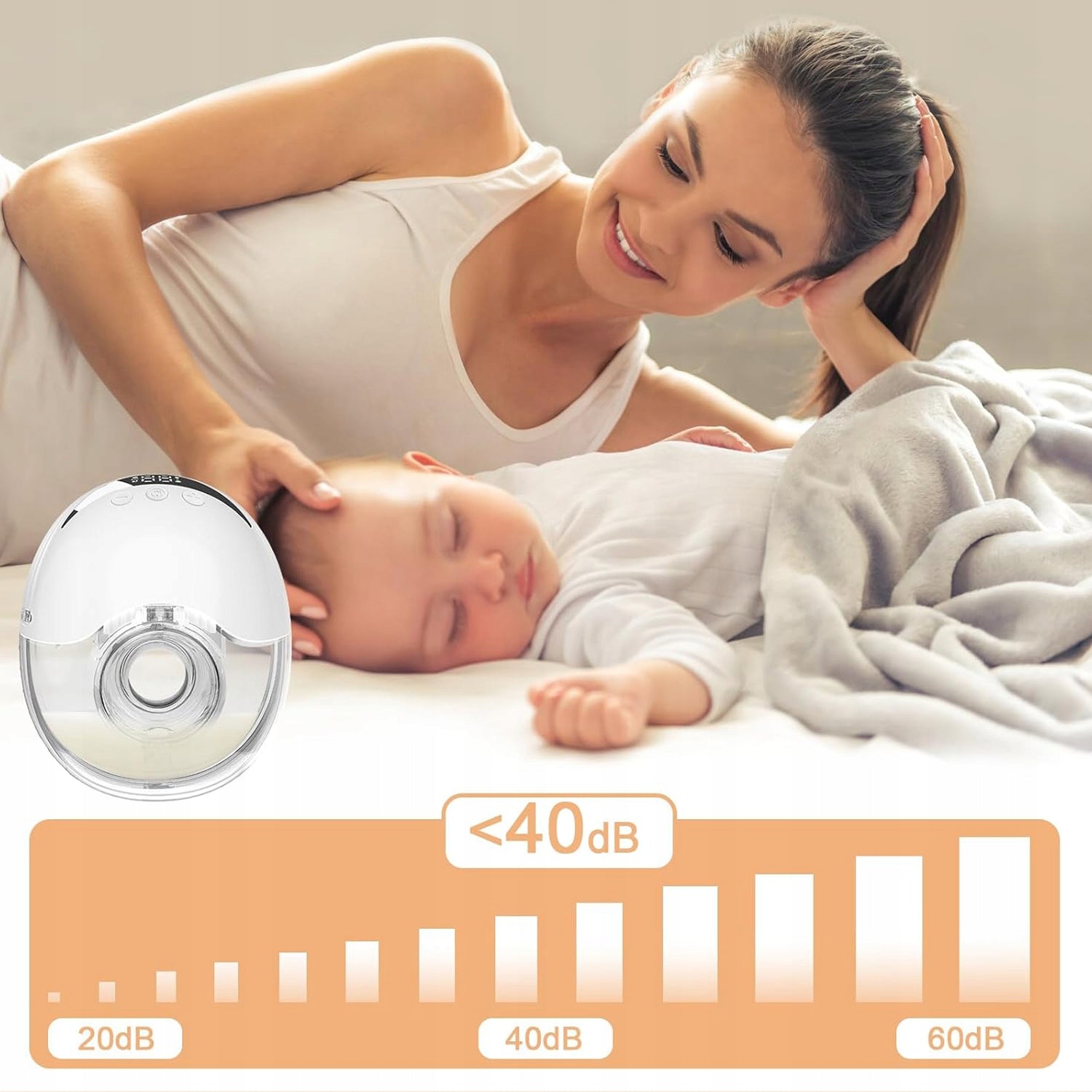 ELECTRIC SHELL BREAST PUMP WIRELESS 12 LEVEL Food Grade Silicone Medical device no