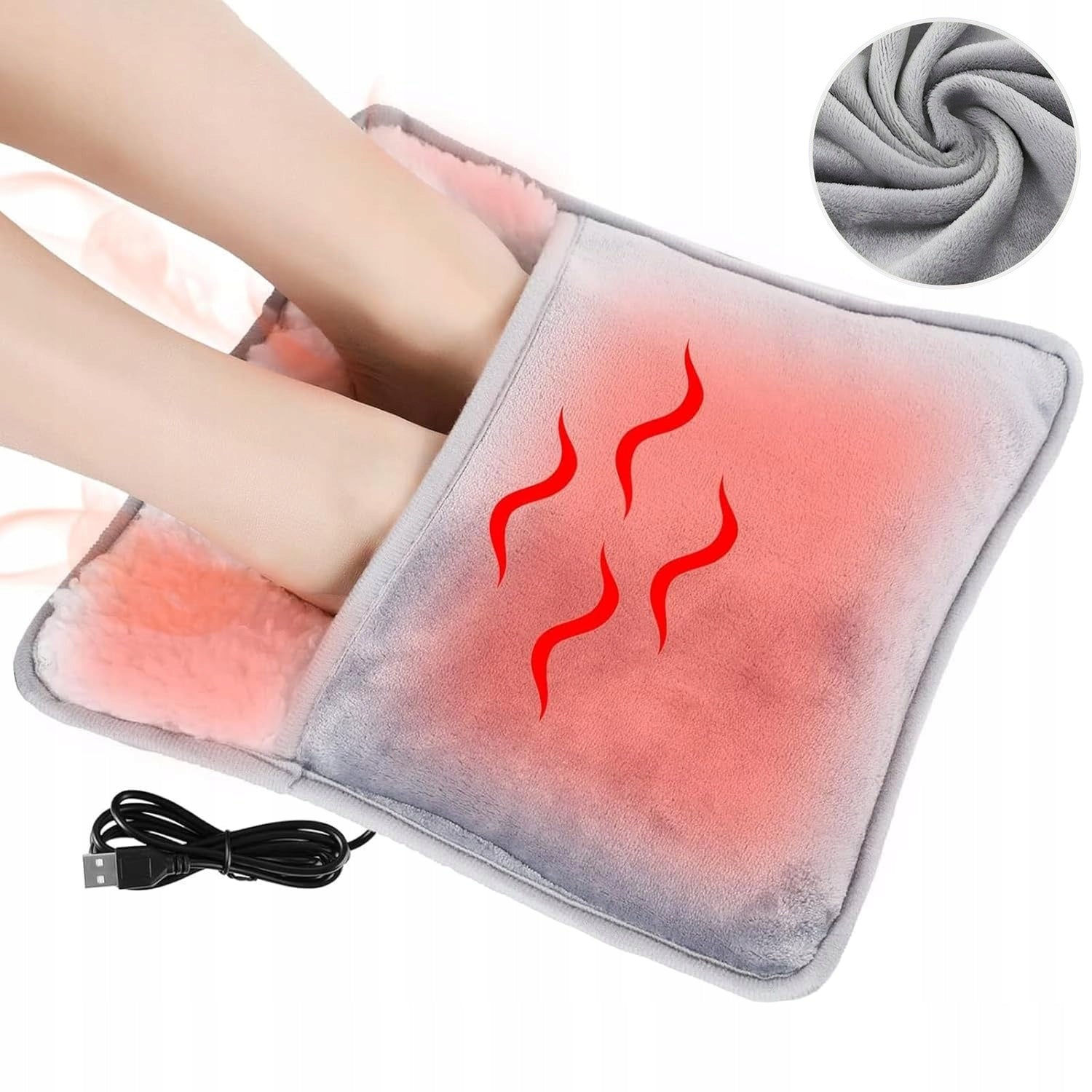 ELECTRIC SHOE LEG WARMER SOFT FOOT WARMER HEATING BLANKET GREY