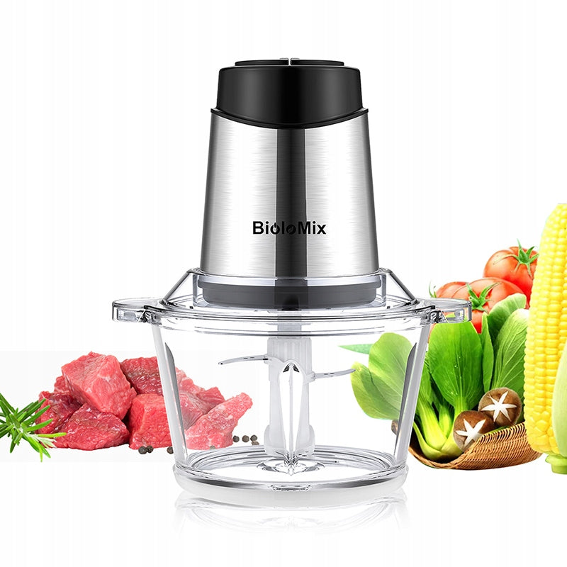 ELECTRIC SHREDDER 500W 2L GLASS 4 BLADES STAINLESS STEEL SET