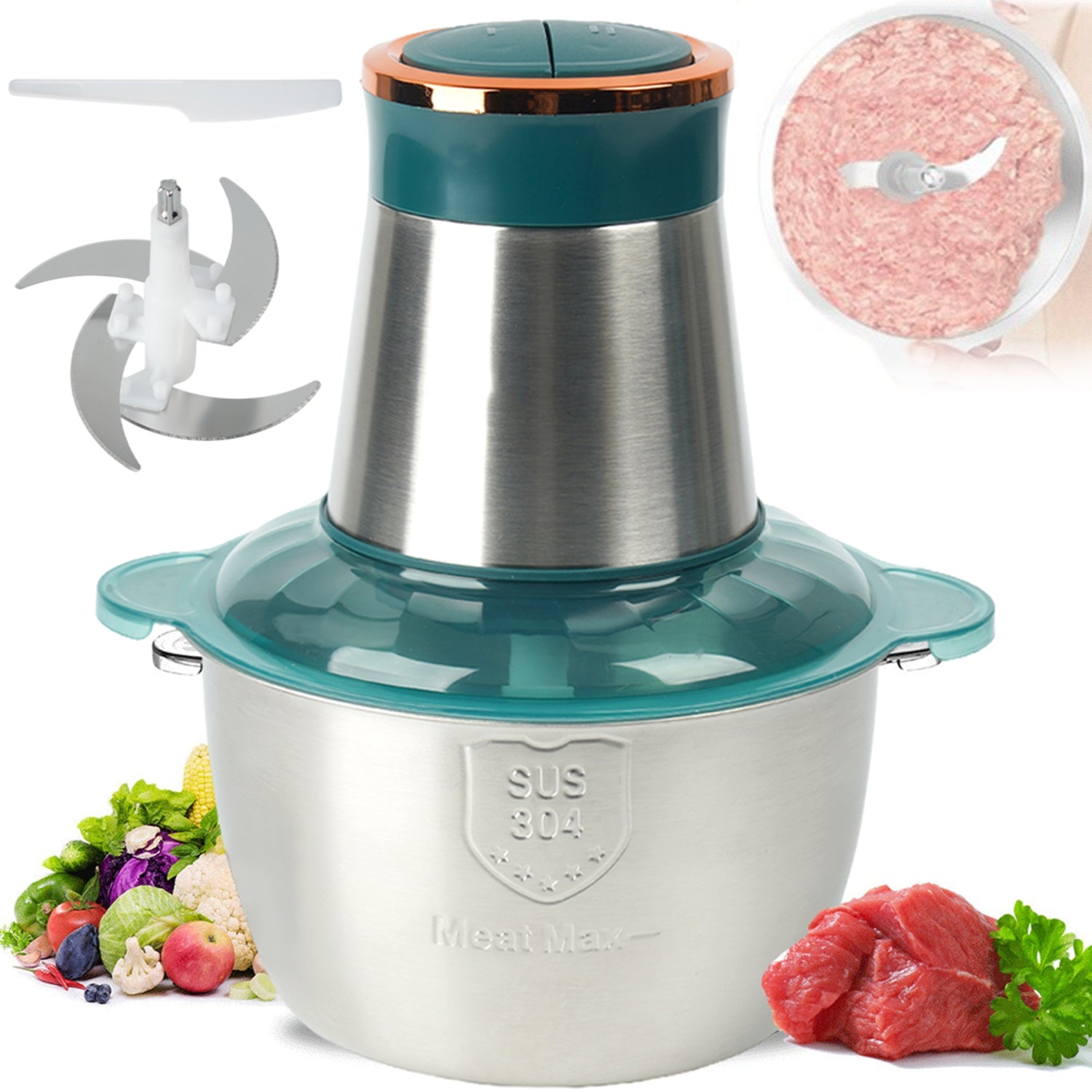 ELECTRIC SHREDDER VEGETABLE CHOPPER FRUIT NUTS 2L 300W