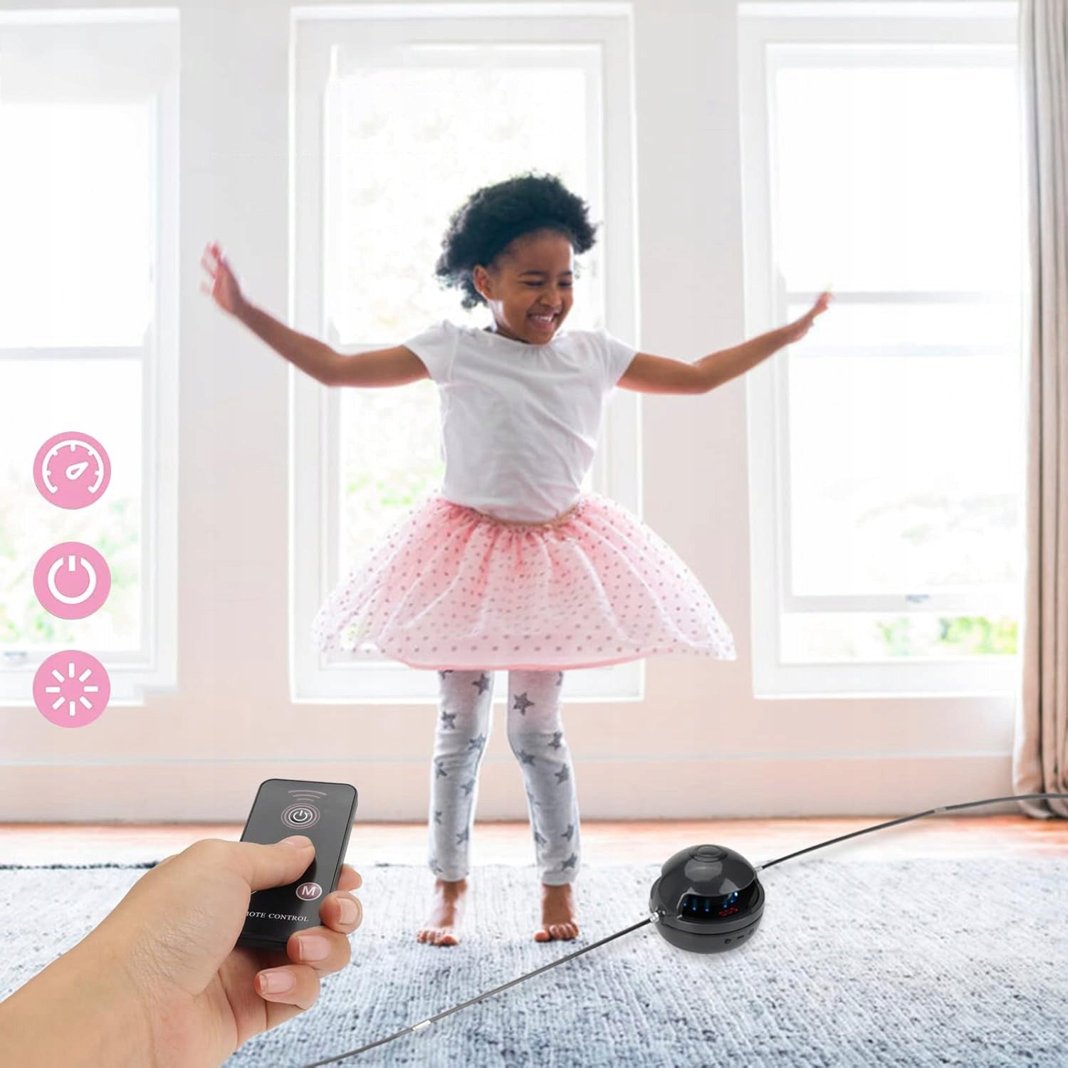 ELECTRIC SKIPPING ROPE WITH BLUETOOTH 5.1 LED 10 SPEED LEVELS Kind made of plastic