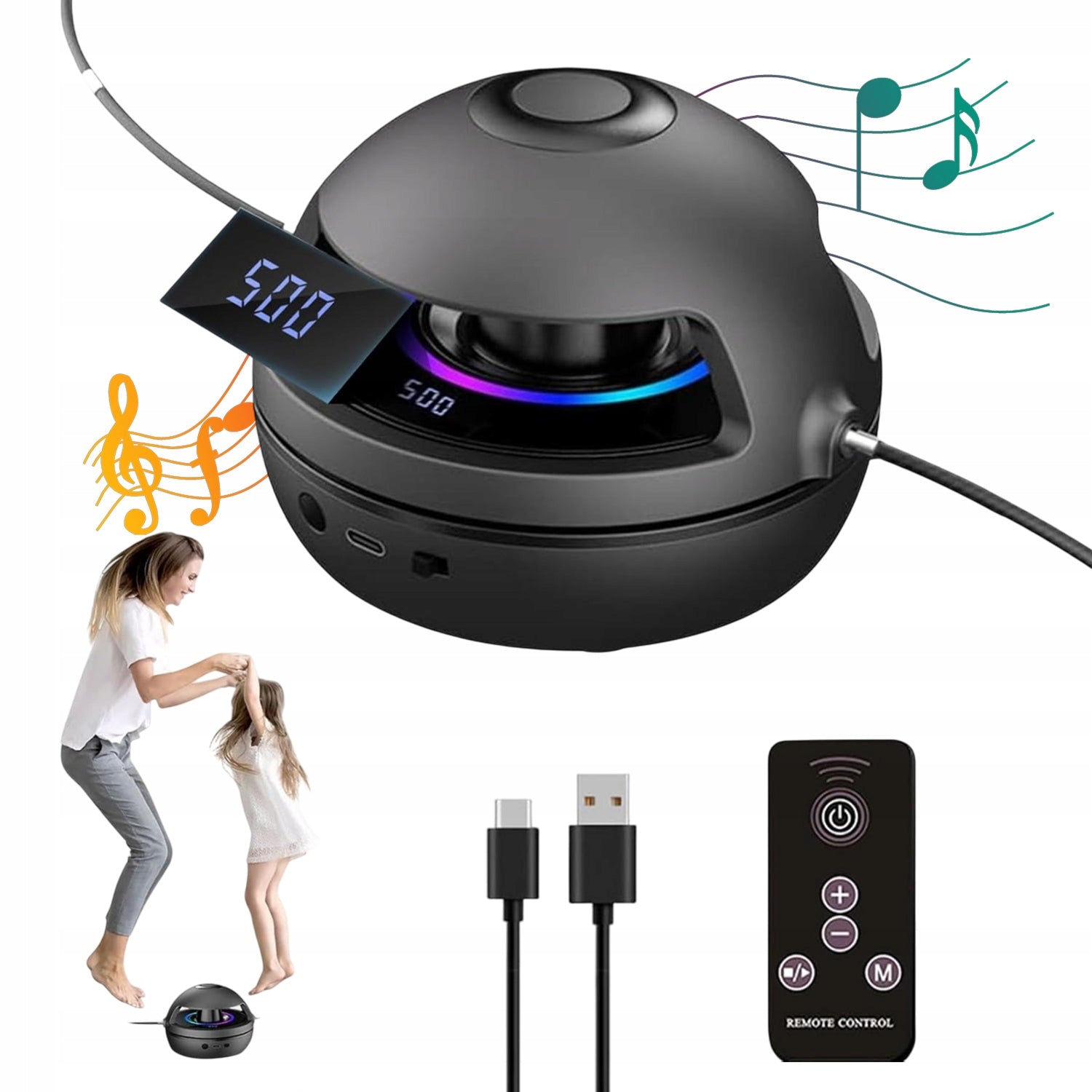 ELECTRIC SKIPPING ROPE WITH BLUETOOTH 5.1 LED 10 SPEED LEVELS