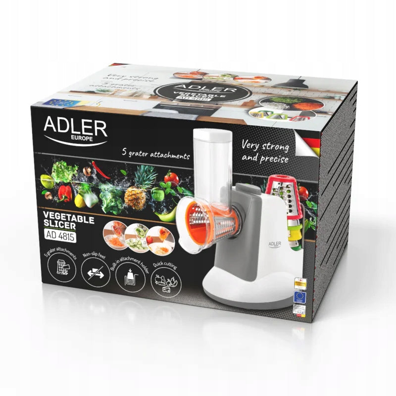 ELECTRIC SLICER FOR VEGETABLES GRATTER 5 ENDS Power rating 150 W