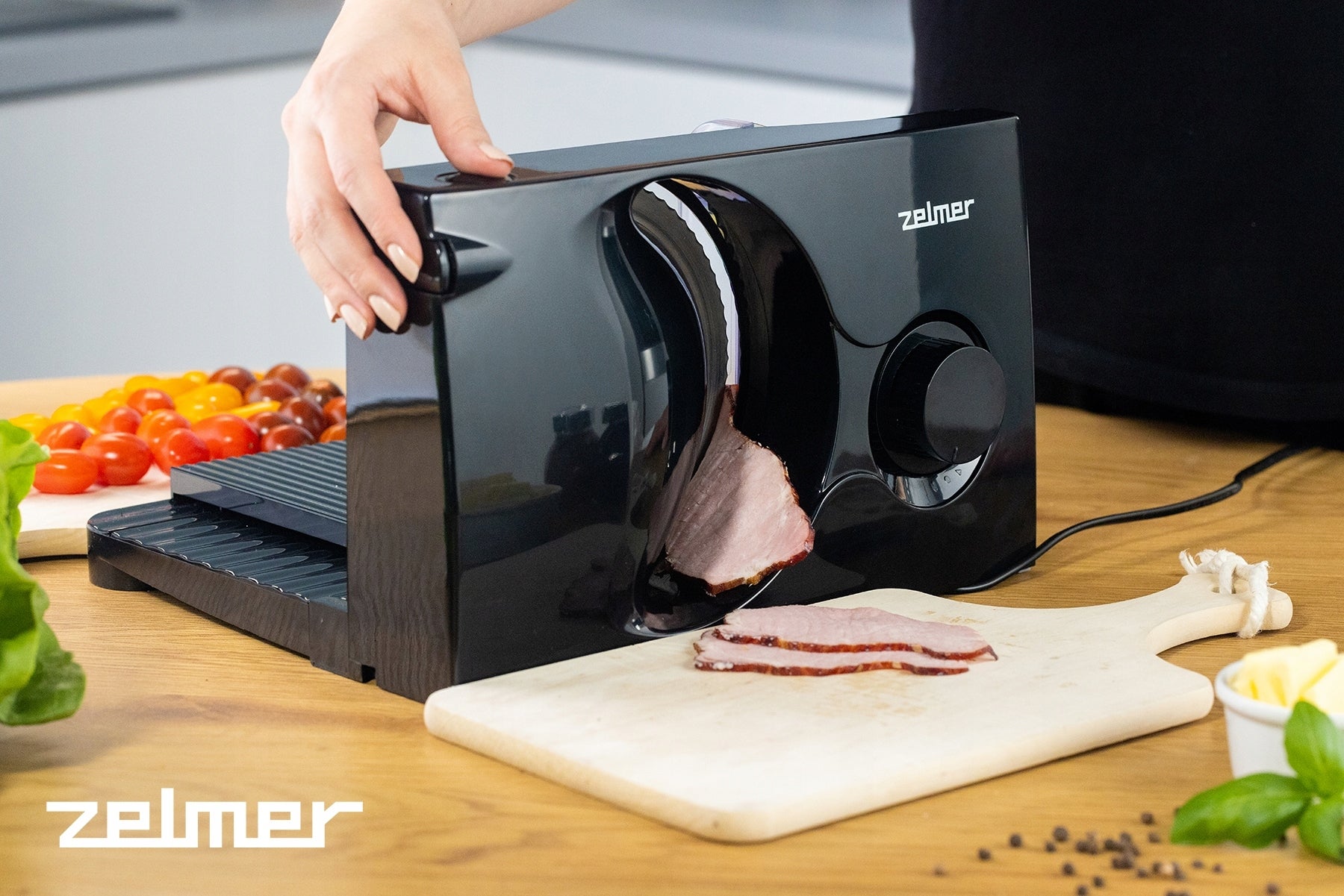 ELECTRIC SLICER ZELMER FOR SAUSAGE BREAD SMOOTH CUTTING ADJUSTMENT Packaging status original