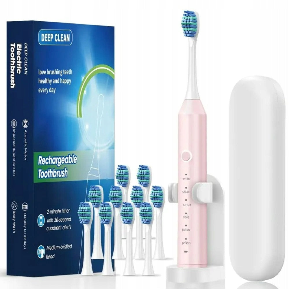 ELECTRIC SONIC TOOTHBRUSH + 10X CASE TIPS CHARGER Manufacturer code SONIC-TOOTHBRUSH-10HEAD-PRO