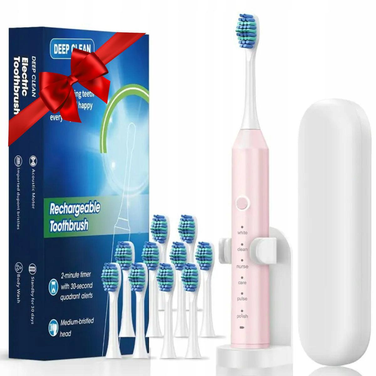 ELECTRIC SONIC TOOTHBRUSH + 10X CASE TIPS CHARGER Manufacturer code SZCZOTECZKA SONICZNA ELEKTRYCZNA PREZENT 3
