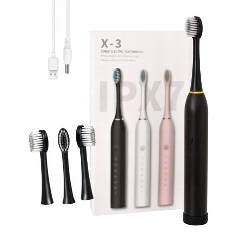 ELECTRIC SONIC TOOTHBRUSH 4 TIPS FOR KIDS AND ADULTS