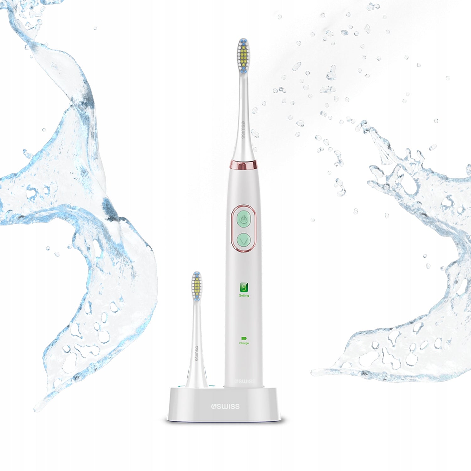 ELECTRIC SONIC TOOTHBRUSH 4SWISS 2 TIPS 38000 RPM