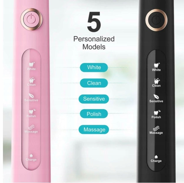 ELECTRIC SONIC TOOTHBRUSH BLACK 6 TIPS 42TYS R/MIN Brand no brand