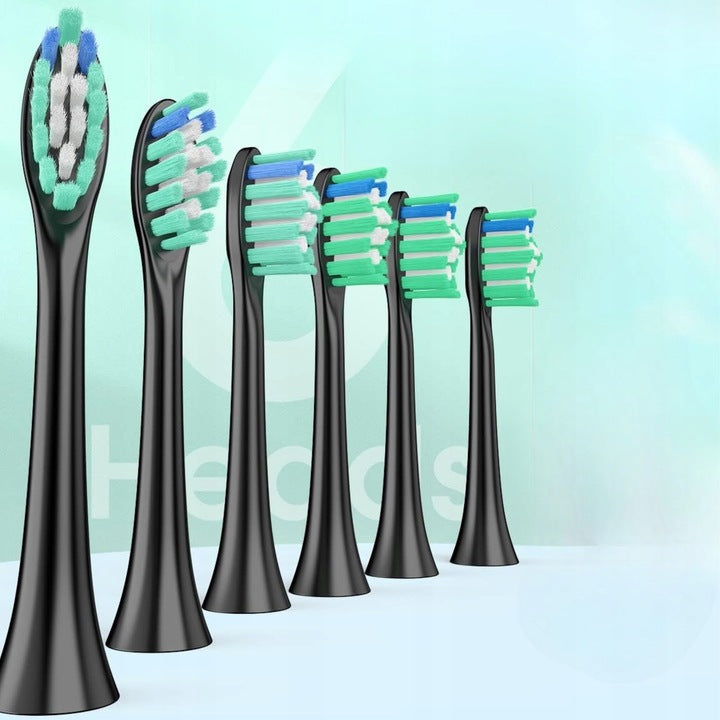 ELECTRIC SONIC TOOTHBRUSH BLACK + 6 X REPLACEMENT TIPS Brand no brand